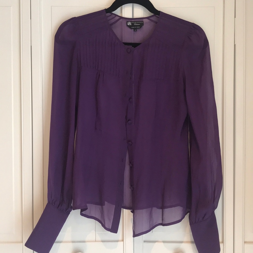 Rock and Republic: Sharp purple sheer top!